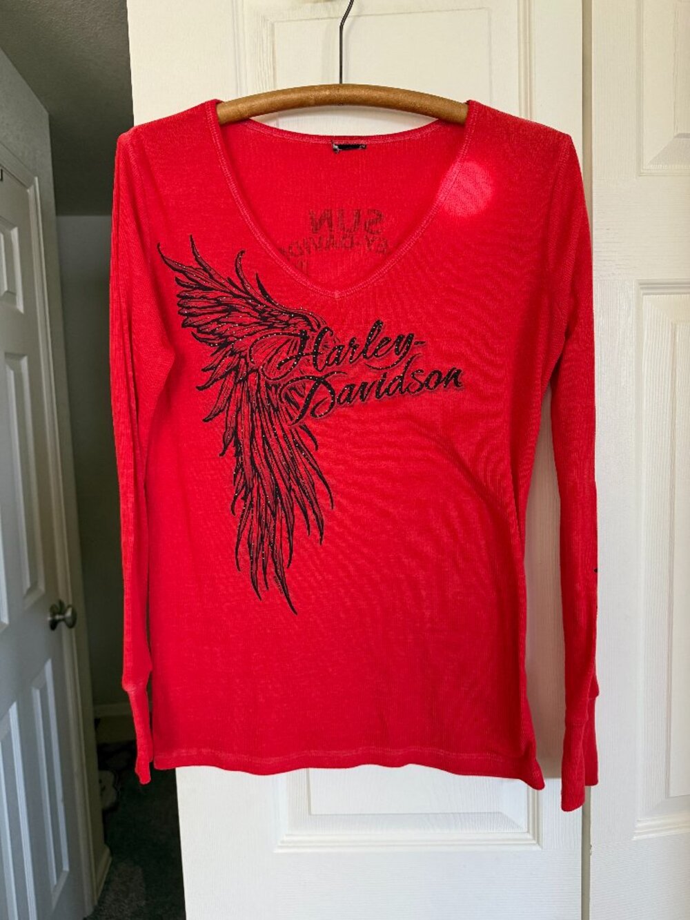 HD Deep V neck long sleeve top